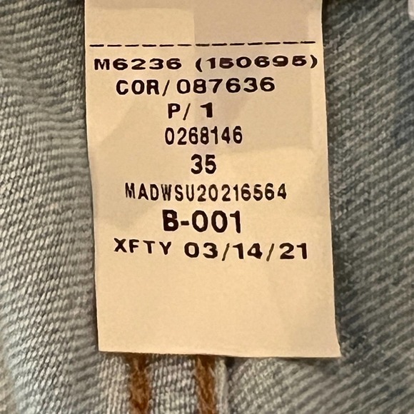 MADEWELL‎ HIGH RISE DISTRESSED CUFFED DENIM SHORTS AINGER WASH BLUE SIZE 35 NWT - Picture 16 of 16